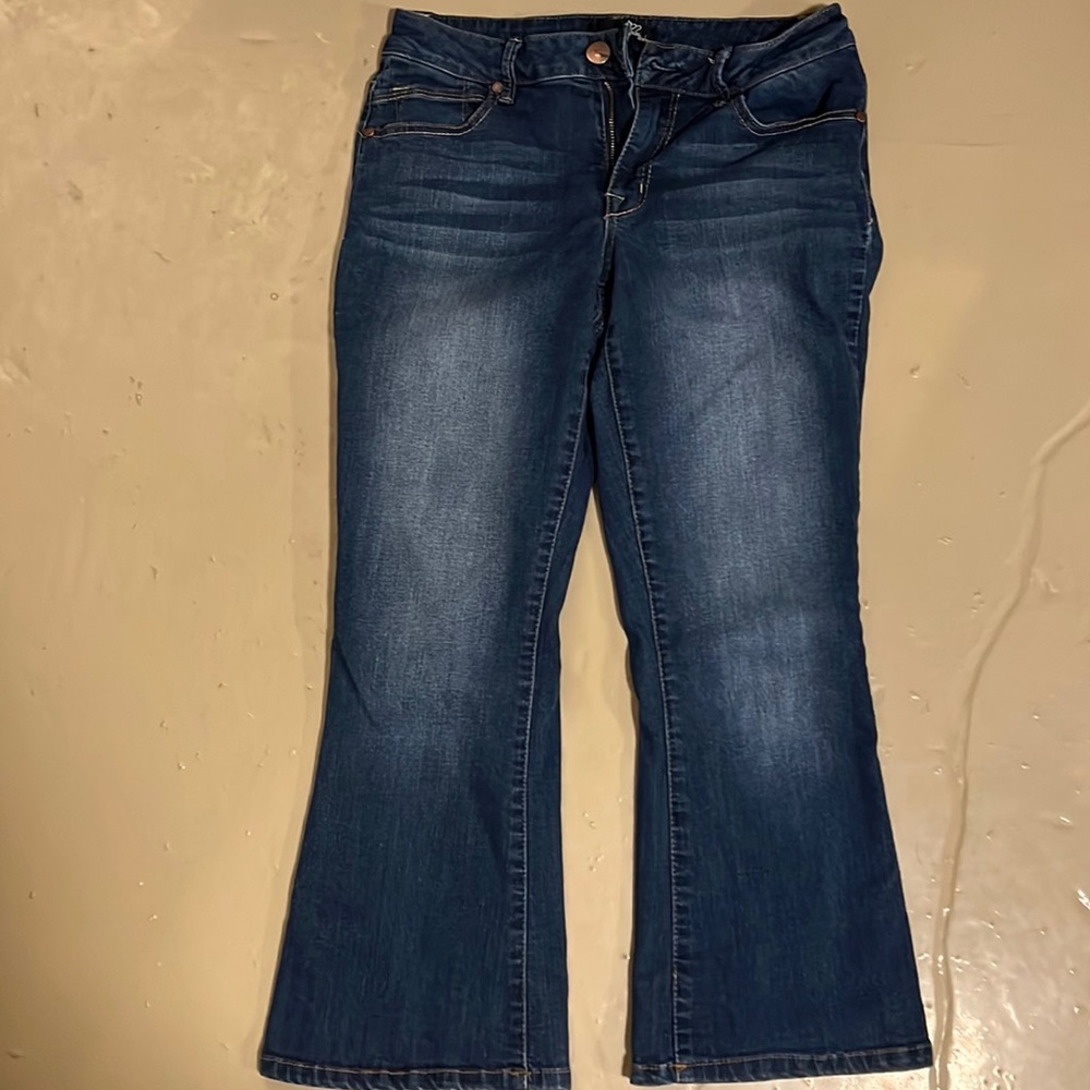 Cropped and flared jeans